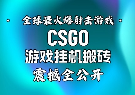 【年底大揭秘】基于全球最火爆的射击CSGO游戏挂G搬砖，日入5张+，震撼公开-立刻分享网创平台