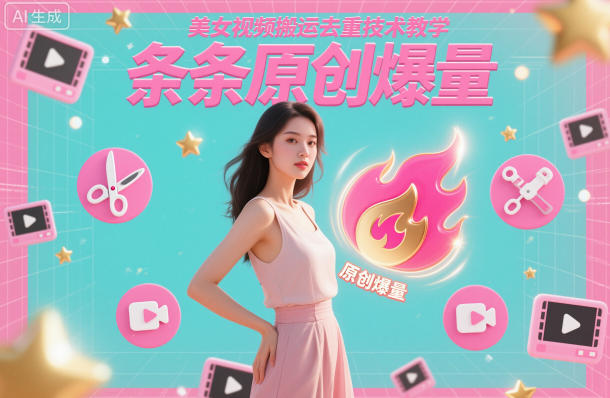 美女视频搬运去重技术教学，条条原创爆量-立刻分享网创平台