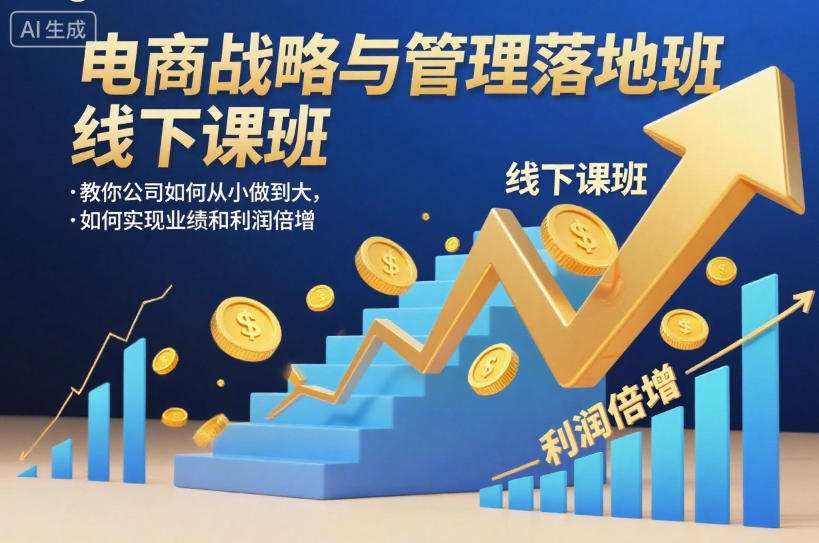 电商战略与管理落地班线下课，教你公司如何从小做到大，如何实现业绩和利润倍增【录音】-立刻分享网创平台