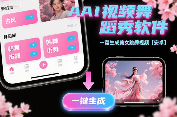 AI视频舞蹈秀软件，一键生成美女跳舞视频【安卓】-立刻分享网创平台