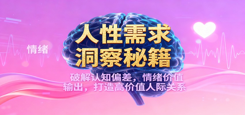 人性需求洞察秘籍，破解认知偏差，情绪价值输出，打造高价值人际关系-立刻分享网创平台