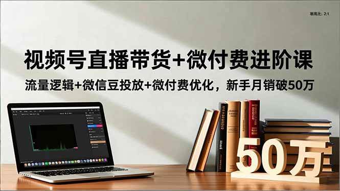 （16684期）视频号直播带货+微付费进阶课：流量逻辑+微信豆投放+微付费优化，新手月销破50万-立刻分享网创平台