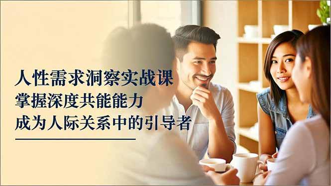 （16683期）人性需求洞察实战课，掌握深度共感能力，成为人际关系中的引导者-立刻分享网创平台