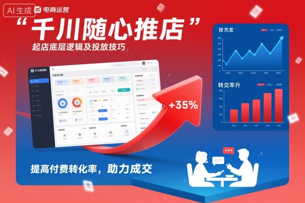 千川随心推起店底层逻辑及投放技巧，提高付费转化率，助力成交-立刻分享网创平台