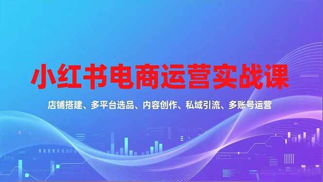 （16695期）小红书电商运营实战课，店铺搭建、多平台选品、内容创作、私域引流、多账号运营等玩法-立刻分享网创平台