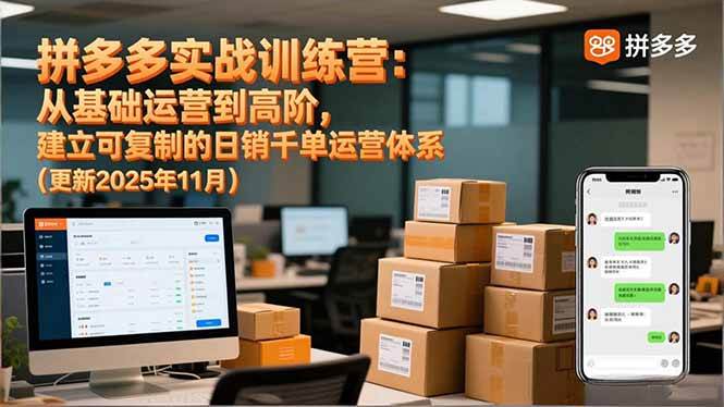 （16700期）拼多多实战训练营：从基础运营到高阶，建立可复制的日销千单运营体系（更新11月）-立刻分享网创平台