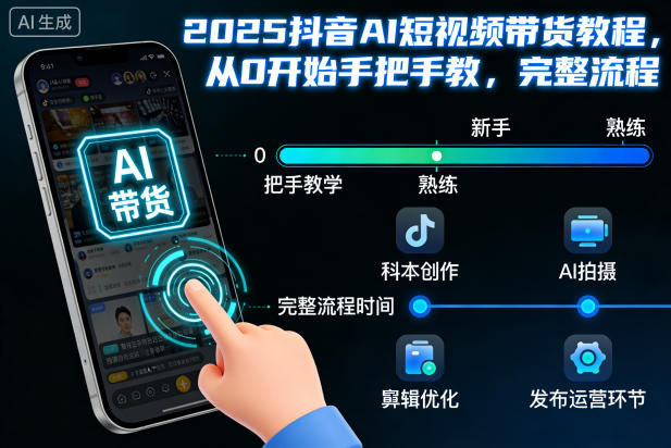 2025抖音AI短视频带货教程，从0开始手把手教，完整流程-立刻分享网创平台