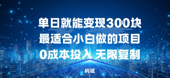 单日就能变现3张，最适合小白做的项目0成本投入，无限复制-立刻分享网创平台